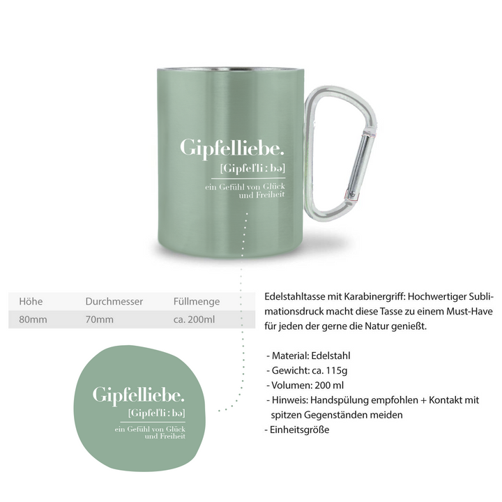 Tasse mit Karabinergriff - Gipfelliebe